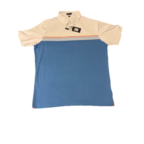 Peter Millar Other - Peter Millar Men 2XL White Blue Crown Crafted Soul Performance Polo Shirt